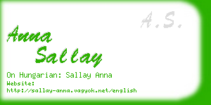 anna sallay business card
